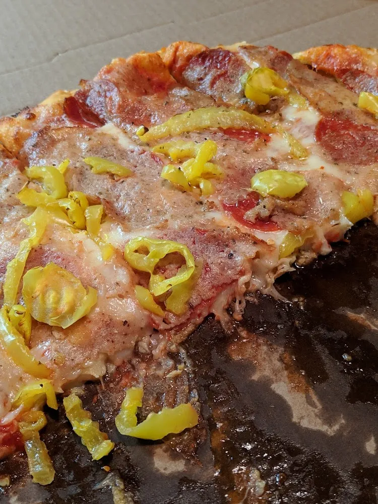 Pepperoni Sausage and Peppers Pizza